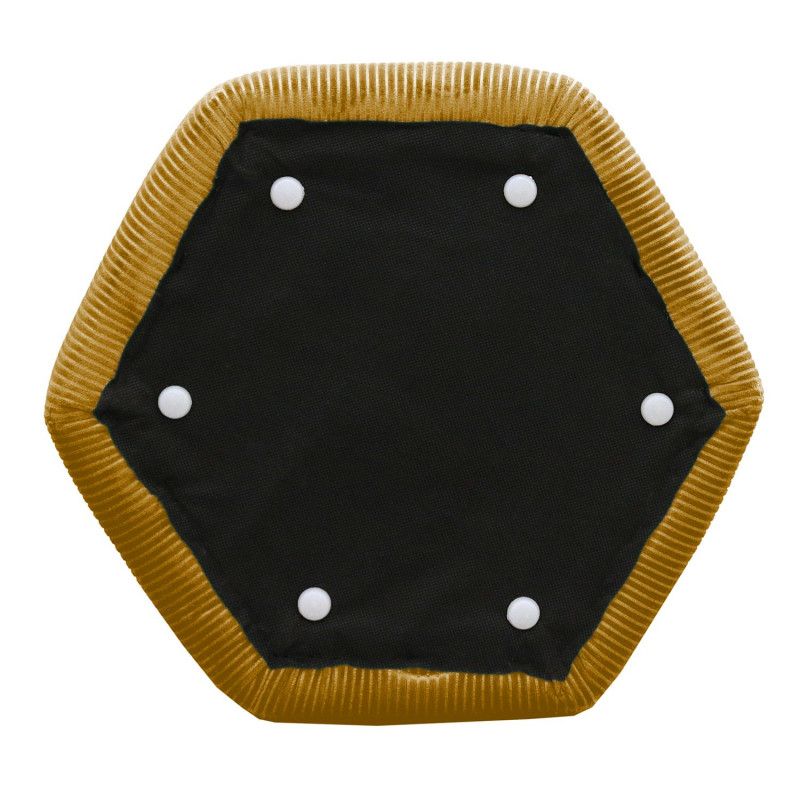 Pouf Velours Côtelé Giulia Jaune Home Deco Factory