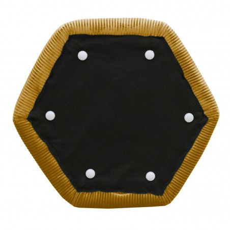 Pouf Velours Côtelé Giulia Jaune Home Deco Factory