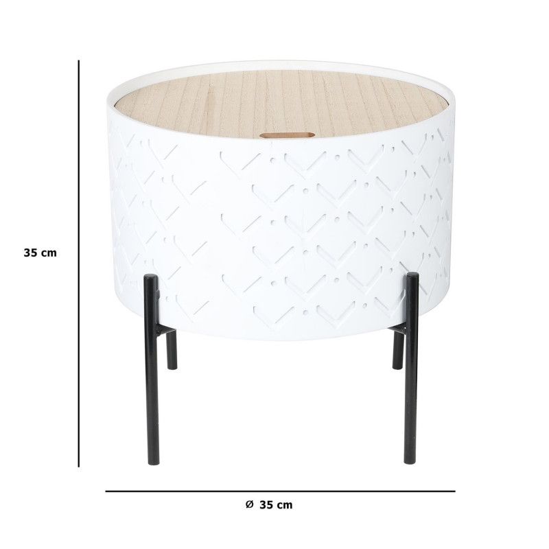 Table D'Appoint Coffre Blanc Home Deco Factory