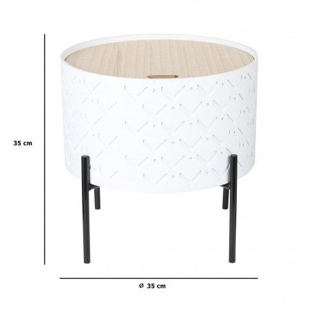 Table D'Appoint Coffre Blanc Home Deco Factory