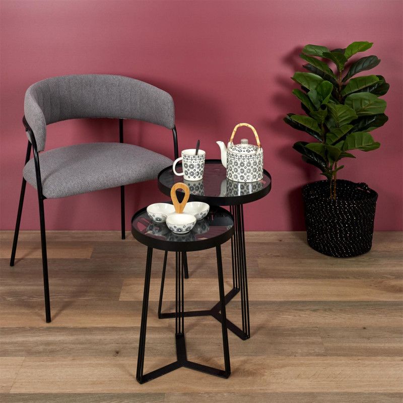 Lot De 2 Tables Gigognes Wild Noir Home Deco Factory