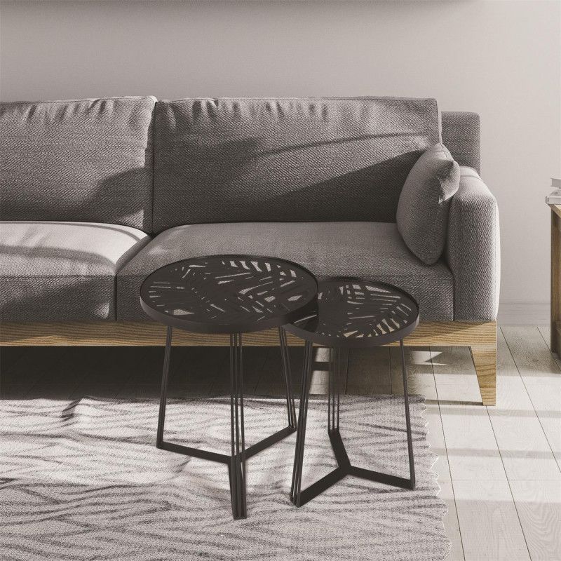 Lot De 2 Tables Gigognes Wild Noir Home Deco Factory