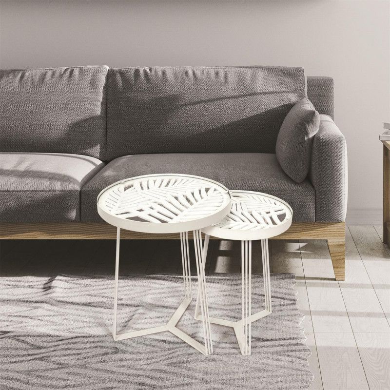 Lot De 2 Tables Gigognes Wild Blanc Home Deco Factory