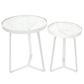 Lot De 2 Tables Gigognes Wild Blanc Home Deco Factory 2