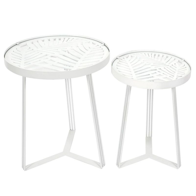 Lot De 2 Tables Gigognes Wild Blanc Home Deco Factory