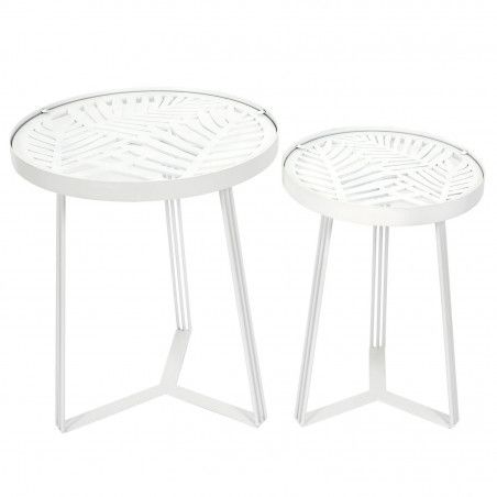 Lot De 2 Tables Gigognes Wild Blanc Home Deco Factory