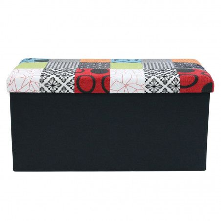 Banc Coffre Patchwork Avec Coussin Patchwork