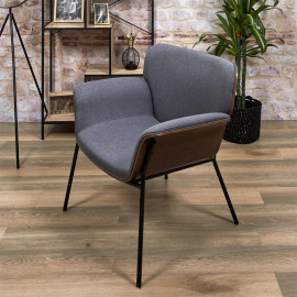 Fauteuil Sam Tissu Gris Home Deco Factory 2