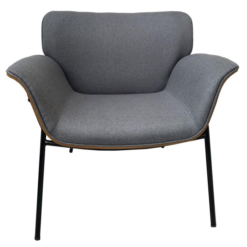 Fauteuil Sam Tissu Gris Home Deco Factory