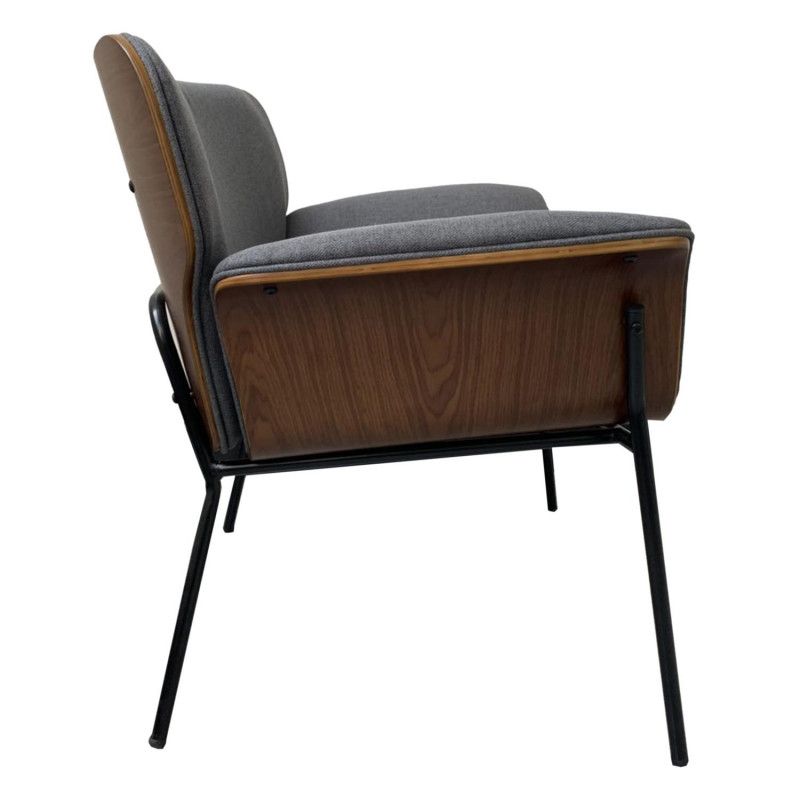 Fauteuil Sam Tissu Gris Home Deco Factory