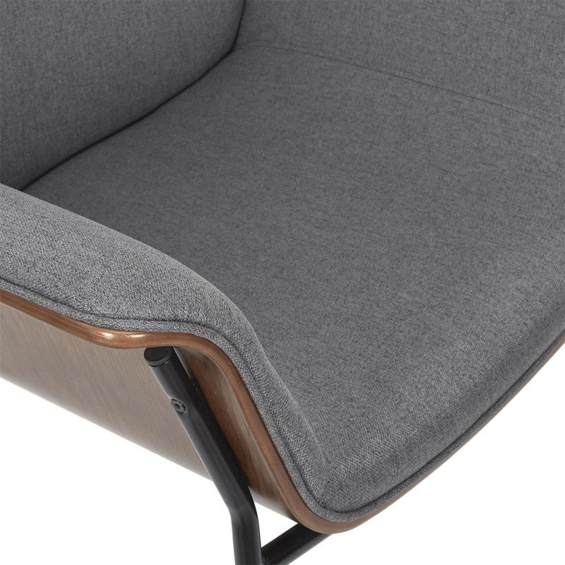 Fauteuil Sam Tissu Gris Home Deco Factory