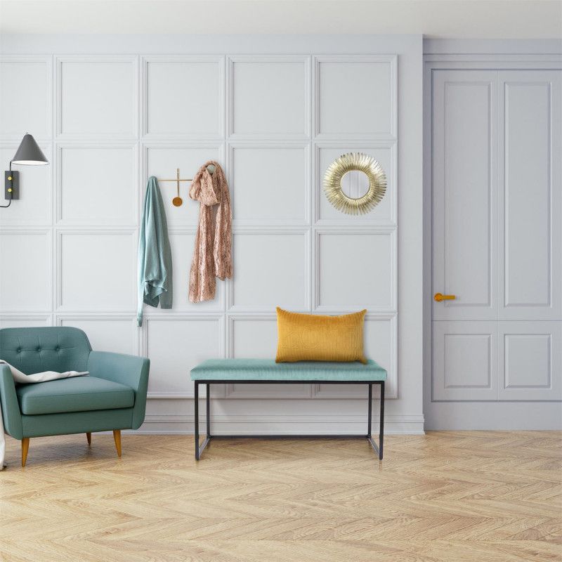 Banc Giulia Bleu Velours Cotele Home Deco Factory