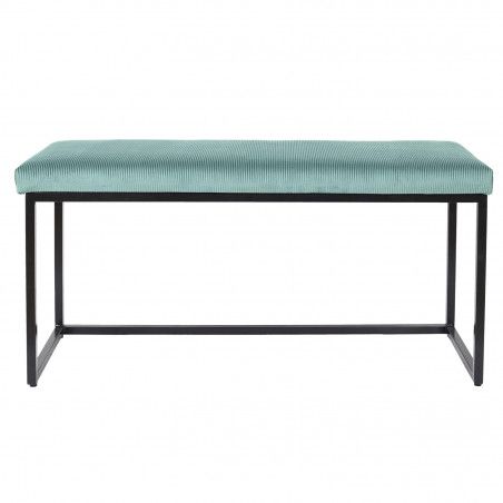 Banc Giulia Bleu Velours Cotele Home Deco Factory
