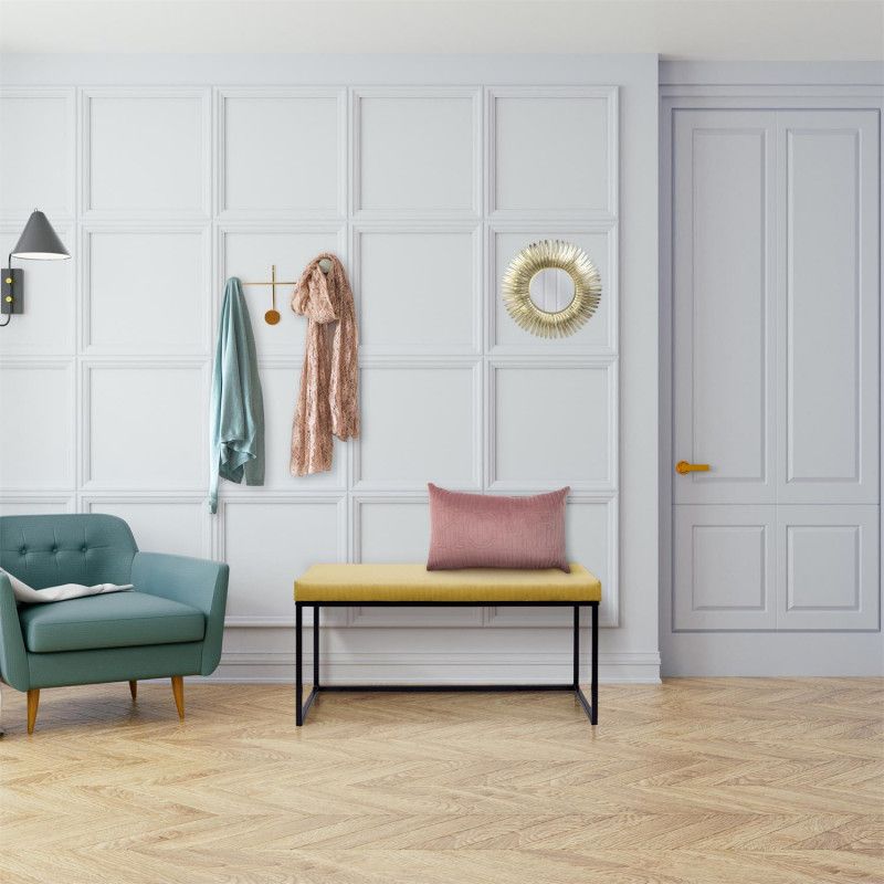 Banc Giulia Jaune Velours Côtelé Home Deco Factory