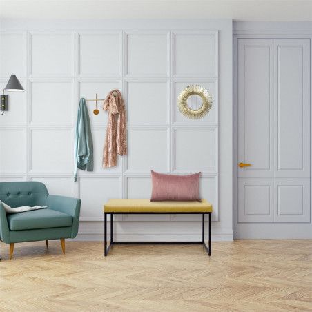 Banc Giulia Jaune Velours Côtelé Home Deco Factory