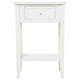 Table De Chevet Charme En Bois Blanc Atmosphera 2