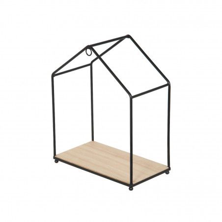 Set De 3 Étagères Forme Maison En Bois Et Métal