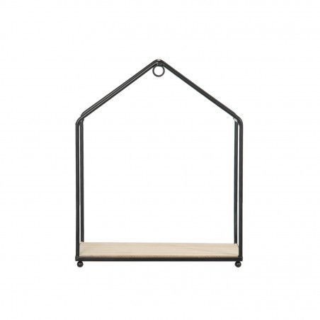 Set De 3 Étagères Forme Maison En Bois Et Métal