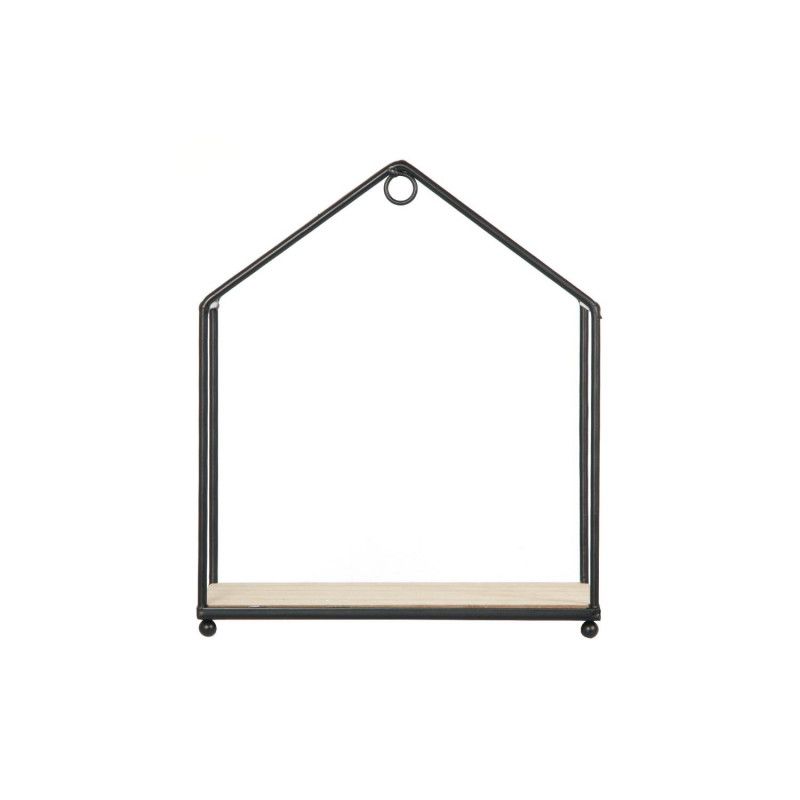Set De 3 Étagères Forme Maison En Bois Et Métal