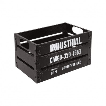 Lot De 3 Cagettes de Rangement Noires Atmosphera