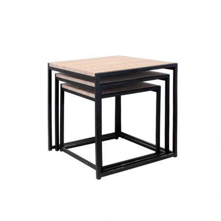 Lot De 3 Tables Gigognes Noires Home Deco Factory