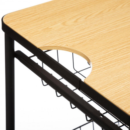 Desserte De Cuisine Métal H79 Noire Five