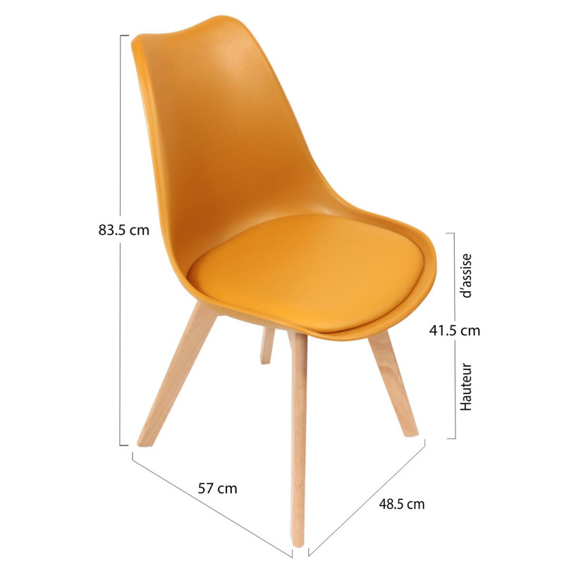 Chaise scandinave coque Jaune Home Deco Factory
