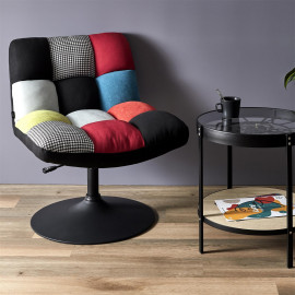 Fauteuil Pivotant Anton Patchwork The Home Deco Factory 2