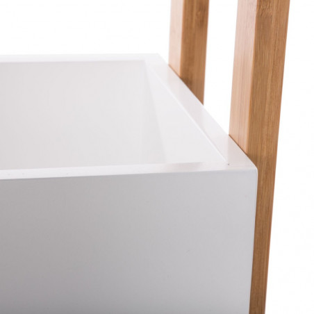 Desserte En Bambou 3 Niveaux Blanc Five