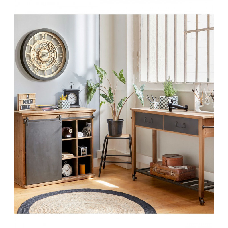 Horloge Murale Méca 61cm Noir Atmosphera