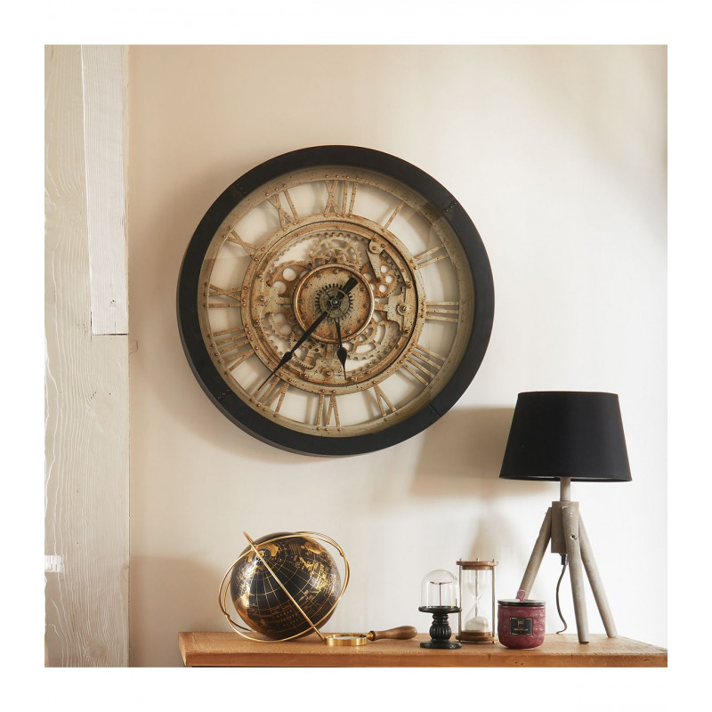 Horloge Murale Méca 61cm Noir Atmosphera