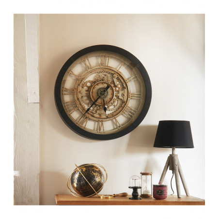 Horloge Murale Méca 61cm Noir Atmosphera