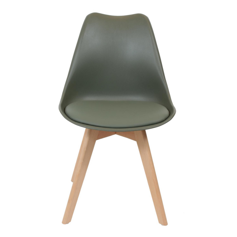 Chaise Scandinave Coque Rembourrée Vert Home Deco Factory