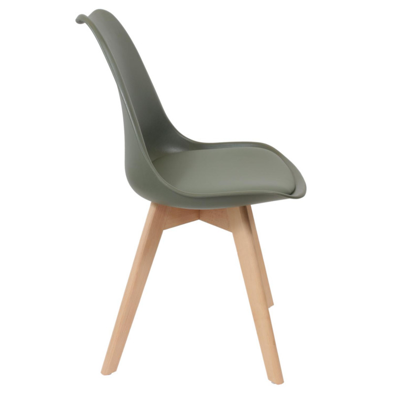 Chaise Scandinave Coque Rembourrée Vert Home Deco Factory