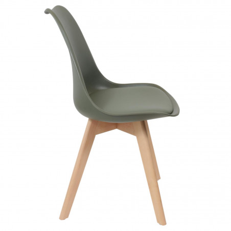 Chaise Scandinave Coque Rembourrée Vert Home Deco Factory