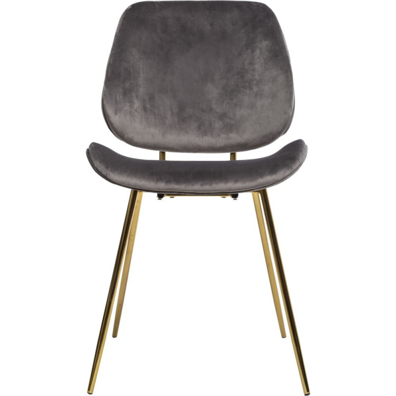 Lot De 2 Chaises Velours Slow Grises Atmosphera