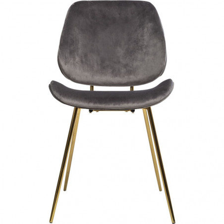 Lot De 2 Chaises Velours Slow Grises Atmosphera