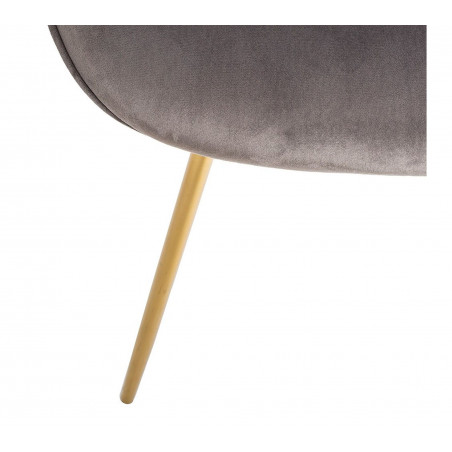 Lot De 2 Chaises Velours Slow Grises Atmosphera