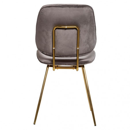 Lot De 2 Chaises Velours Slow Grises Atmosphera