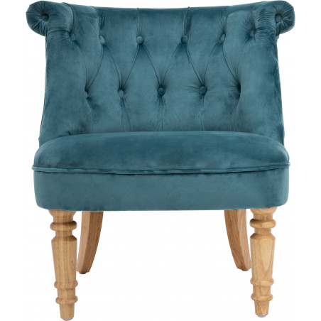 Fauteuil Velours Crapaud Bleu Atmosphera