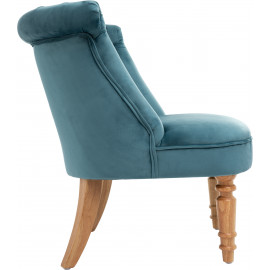 Fauteuil Velours Crapaud Bleu Atmosphera 2