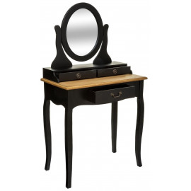 Coiffeuse Chrysa Noire Avec Tabouret velours Noir 2