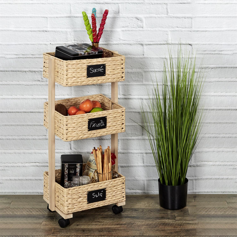 Desserte À Roulettes Paniers Tressés Home Deco Factory
