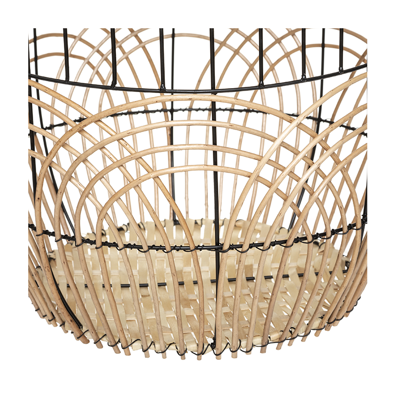 Lot De 2 Tables Café Métal Et Rotin Nolan Atmosphera