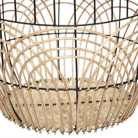 Lot De 2 Tables Café Métal Et Rotin Nolan Atmosphera