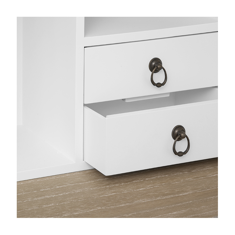 Secrétaire 5 Tiroirs Chrysa Blanc Atmosphera