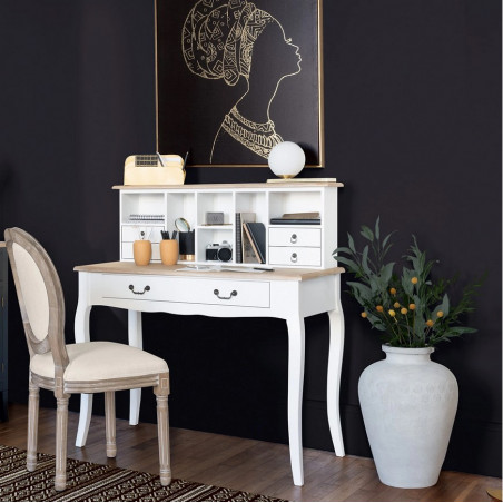 Secrétaire 5 Tiroirs Chrysa Blanc Atmosphera