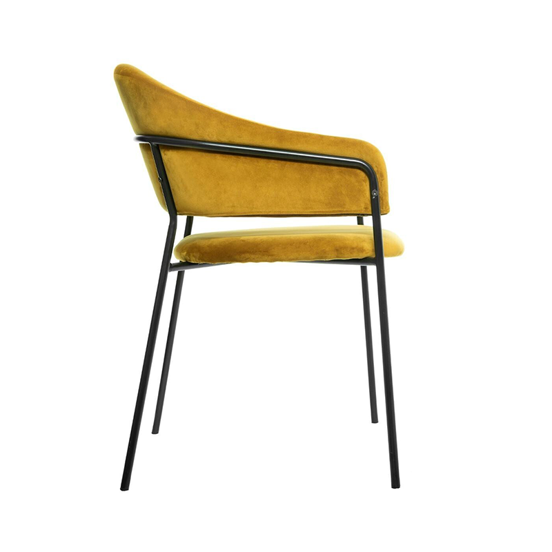 Fauteuil Velours Siron Ocre Atmosphera