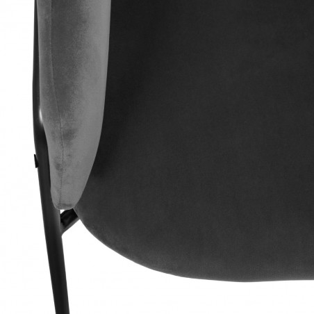 Fauteuil Velours Siron Gris Atmosphera