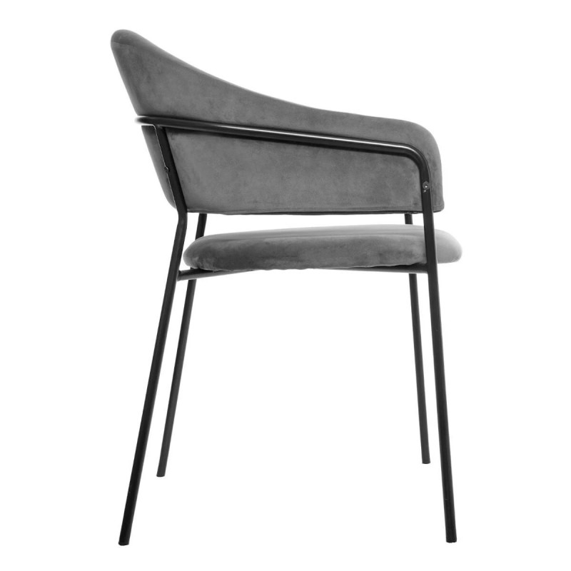 Fauteuil Velours Siron Gris Atmosphera